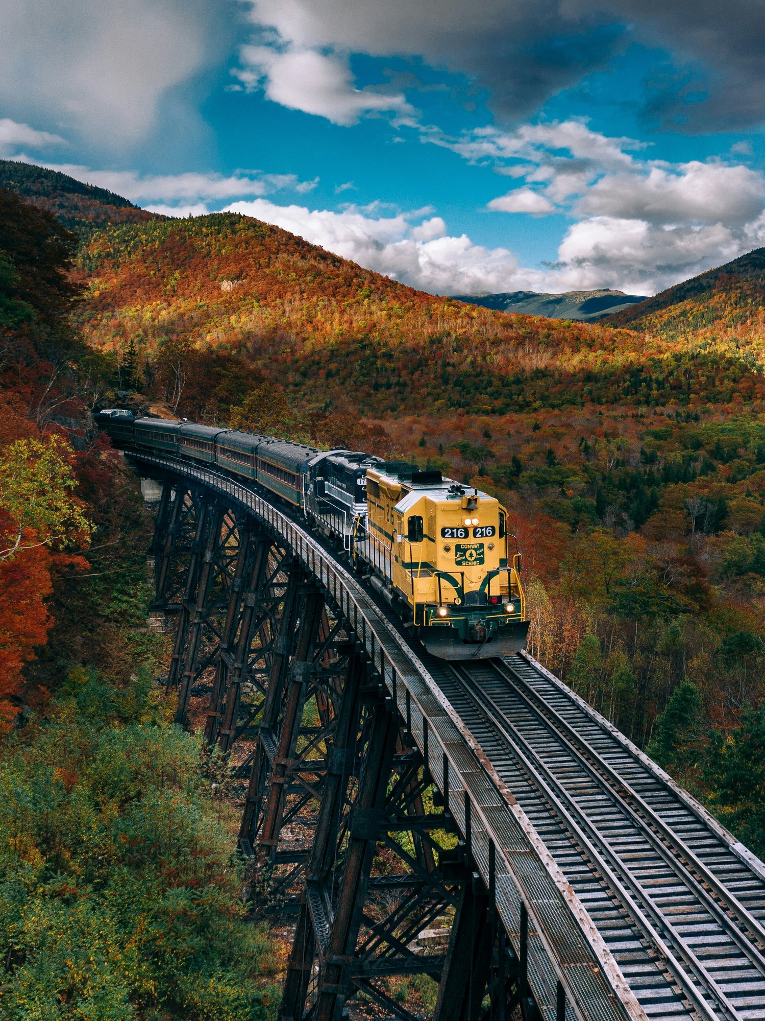 Train on Trestle Bridge Rural