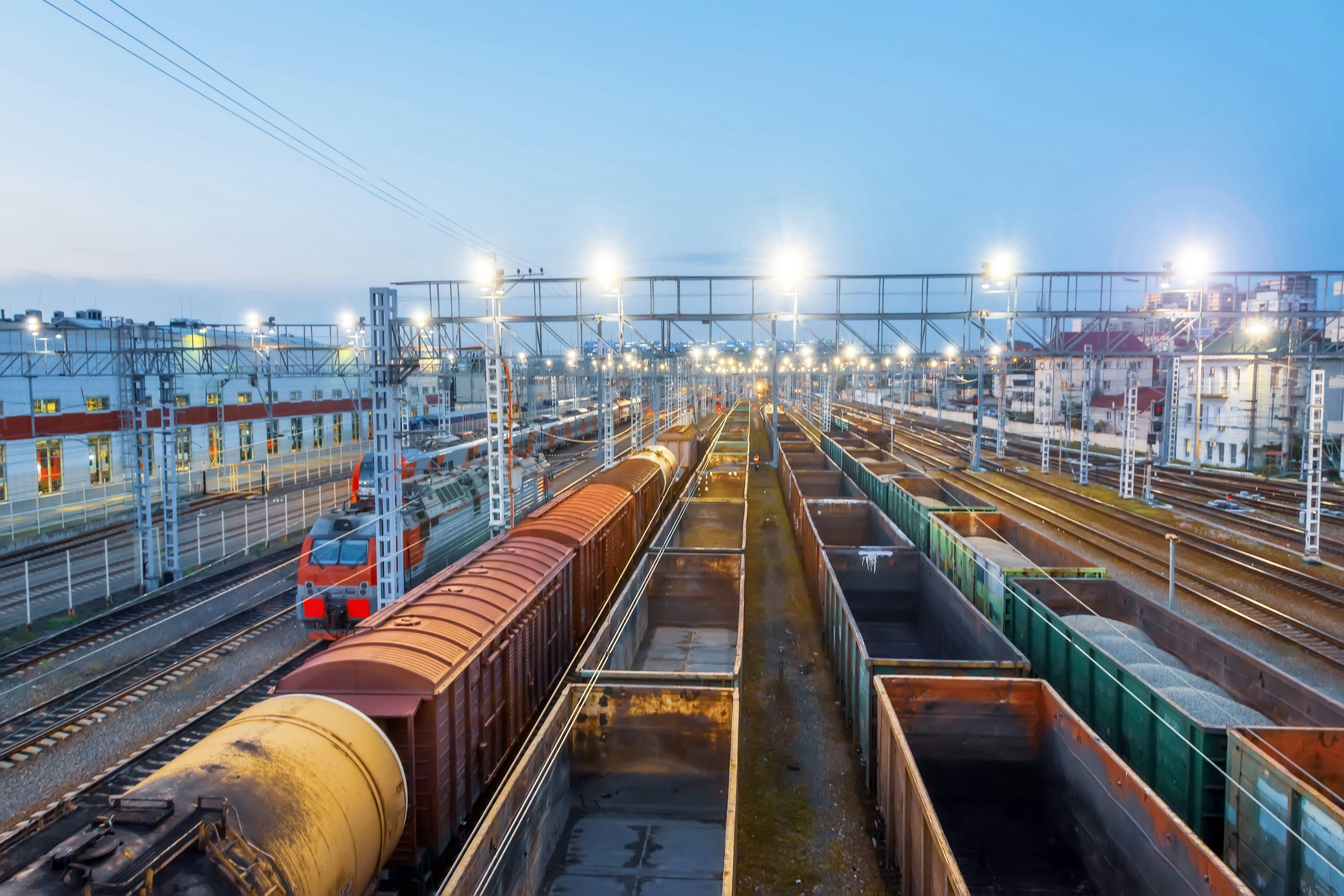 Railyard at Night Closeup